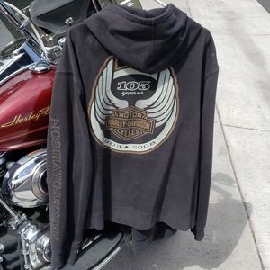 Harley-Davidson 3XL black full zip hoodie